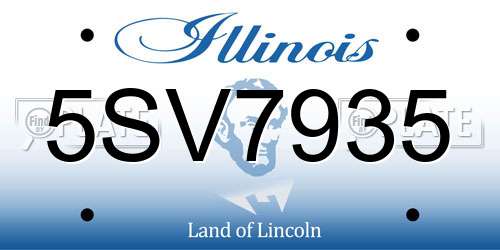 5SV7935 Illinois License Plate