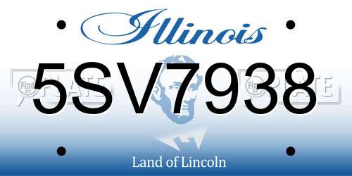 5SV7938 Illinois License Plate