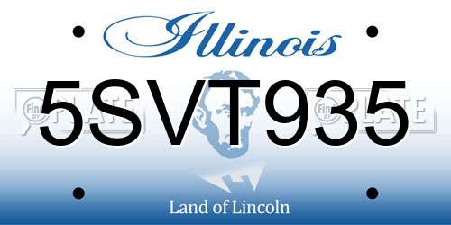 5SVT935 Illinois License Plate