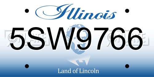 5SW9766 Illinois License Plate