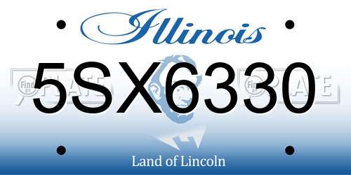 5SX6330 Illinois License Plate