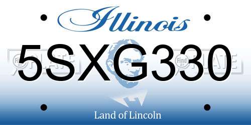 5SXG330 Illinois License Plate