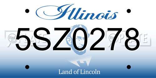 5SZ0278 Illinois License Plate