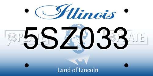5SZ033 Illinois License Plate