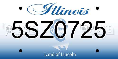 5SZ0725 Illinois License Plate