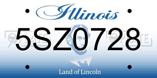 5SZ0728 Illinois License Plate