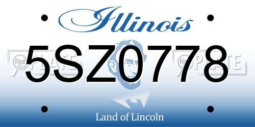 5SZ0778 Illinois License Plate