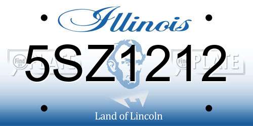 5SZ1212 Illinois License Plate