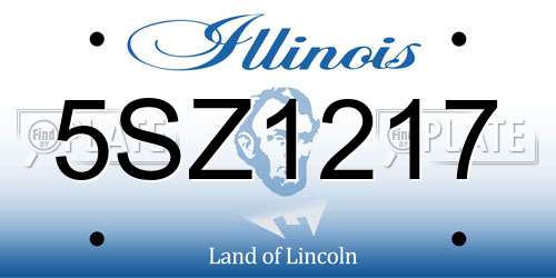 5SZ1217 Illinois License Plate