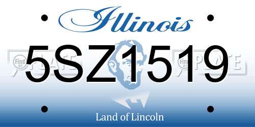 5SZ1519 Illinois License Plate