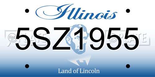 5SZ1955 Illinois License Plate