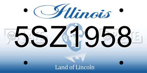 5SZ1958 Illinois License Plate