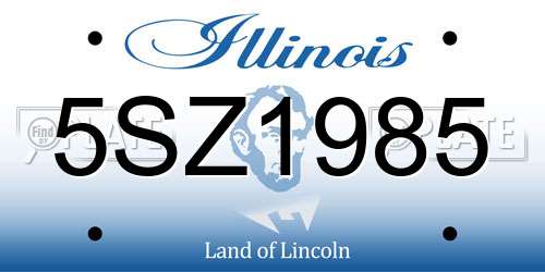 5SZ1985 Illinois License Plate