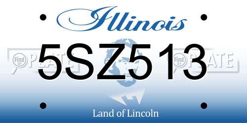 5SZ513 Illinois License Plate