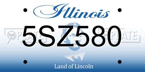 5SZ580 Illinois License Plate
