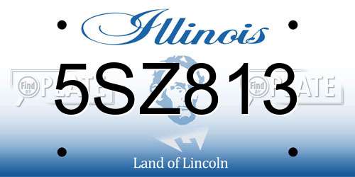 5SZ813 Illinois License Plate