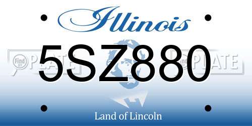 5SZ880 Illinois License Plate