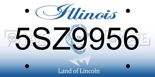 5SZ9956 Illinois License Plate