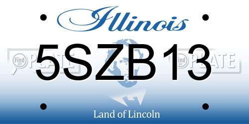 5SZB13 Illinois License Plate