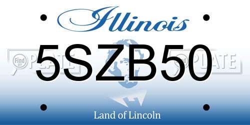 5SZB50 Illinois License Plate