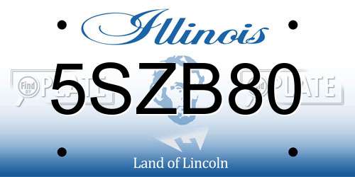 5SZB80 Illinois License Plate