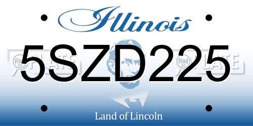 5SZD225 Illinois License Plate