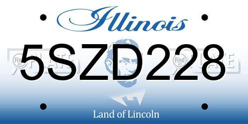5SZD228 Illinois License Plate
