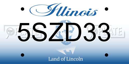 5SZD33 Illinois License Plate
