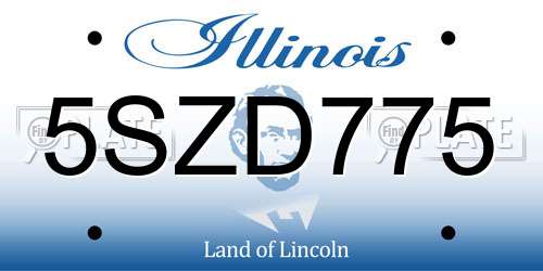 5SZD775 Illinois License Plate