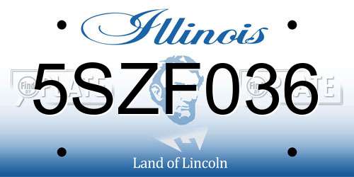 5SZF036 Illinois License Plate