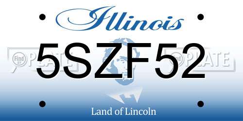5SZF52 Illinois License Plate