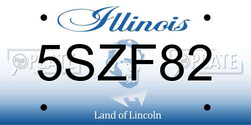 5SZF82 Illinois License Plate