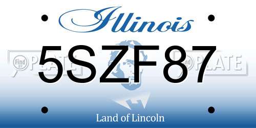5SZF87 Illinois License Plate