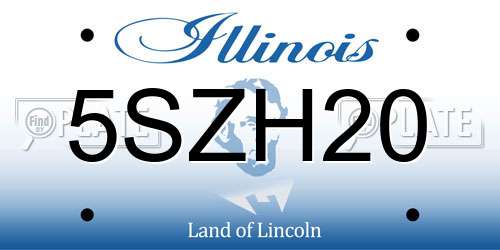 5SZH20 Illinois License Plate