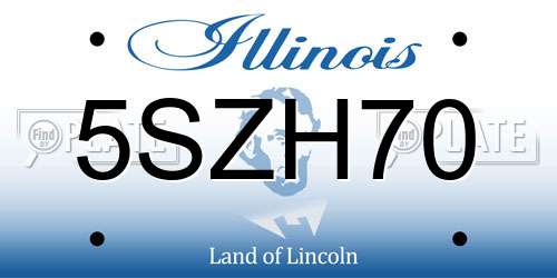 5SZH70 Illinois License Plate