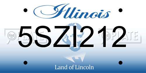 5SZI212 Illinois License Plate