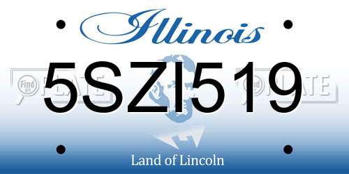 5SZI519 Illinois License Plate