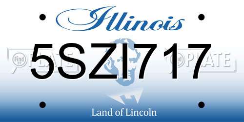 5SZI717 Illinois License Plate