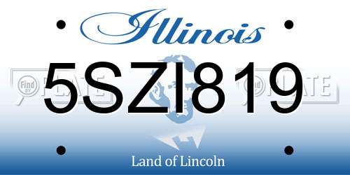 5SZI819 Illinois License Plate