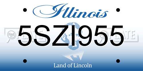 5SZI955 Illinois License Plate