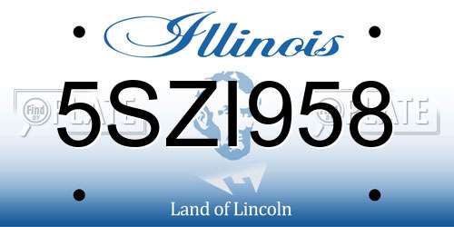 5SZI958 Illinois License Plate