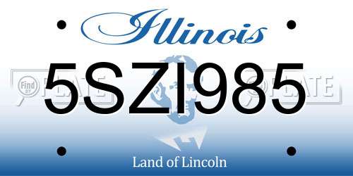 5SZI985 Illinois License Plate