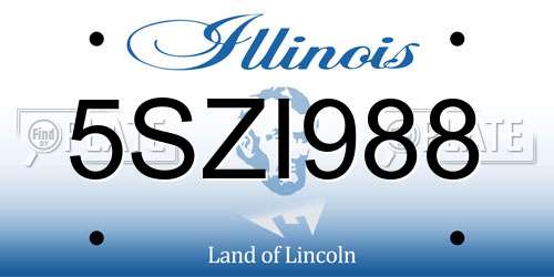 5SZI988 Illinois License Plate