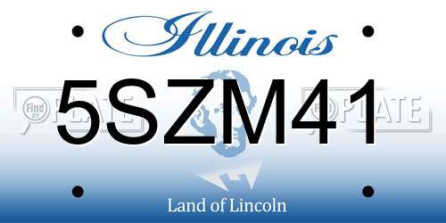 5SZM41 Illinois License Plate