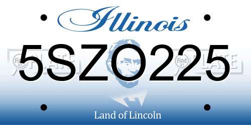 5SZO225 Illinois License Plate