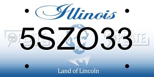 5SZO33 Illinois License Plate
