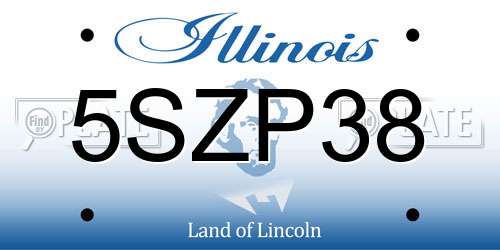5SZP38 Illinois License Plate