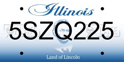 5SZQ225 Illinois License Plate