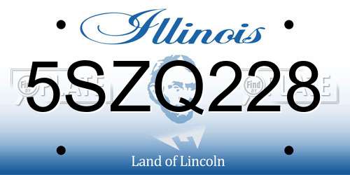 5SZQ228 Illinois License Plate