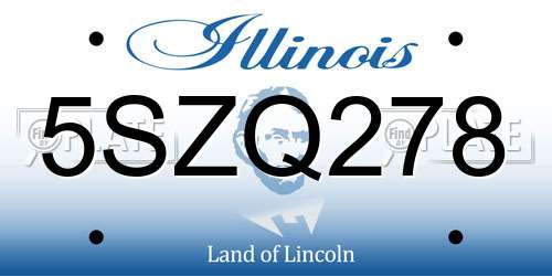5SZQ278 Illinois License Plate
